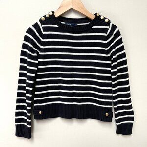 Gap Striped Brass Button Sweater